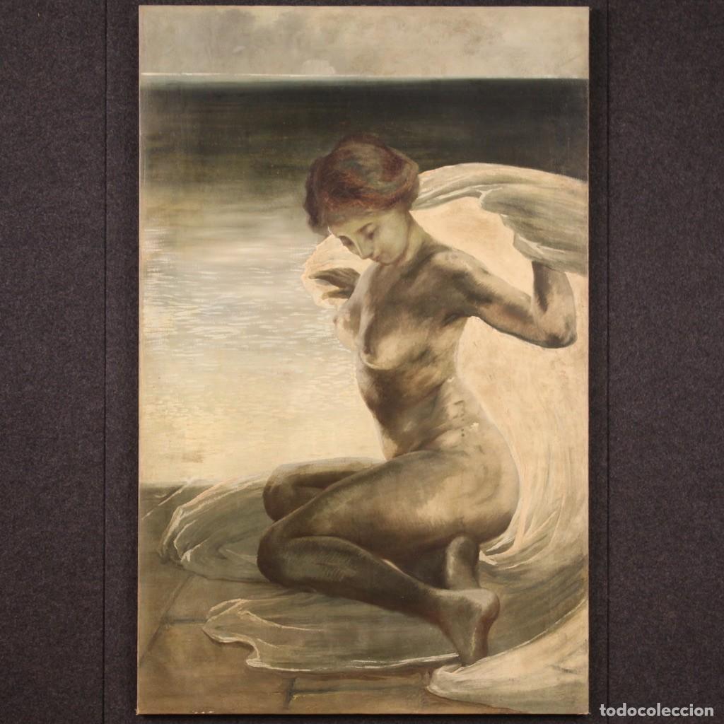 Kunst: Cuadro desnudo de una joven de la primera mitad del siglo XX.