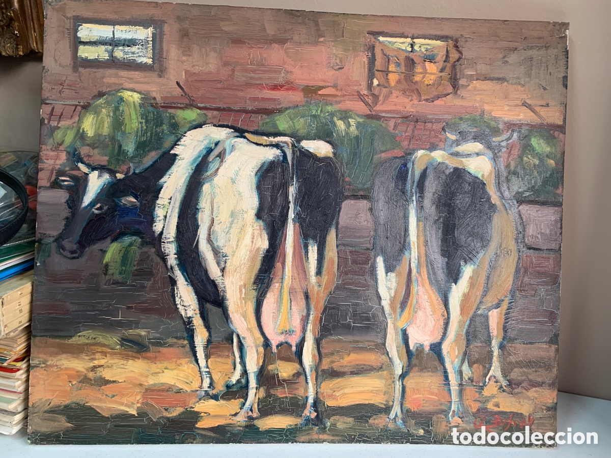 Arte: Ram&oacute;n Buf&iacute; Mas 1936-2020, les Franqueses del Valles, 1974, vacas, 65x54 cm