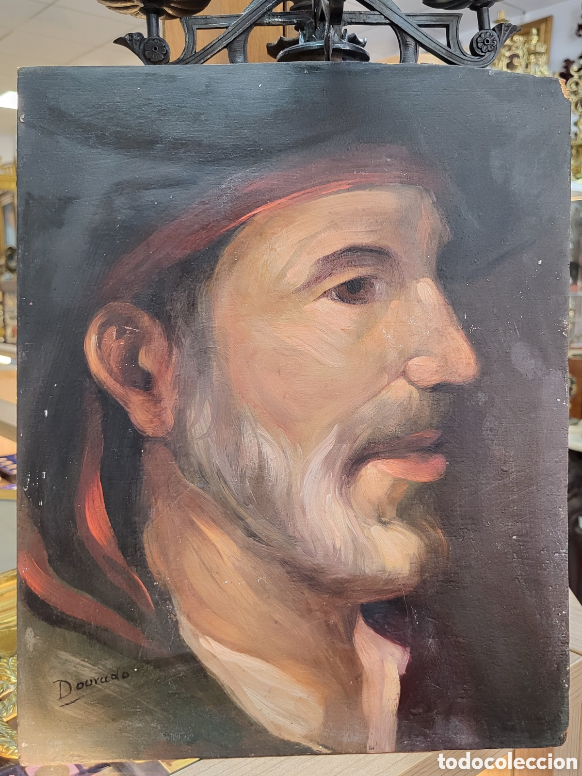 Art: OLEO SOBRE TABLEX . FIRMADO DOURADO. MALAGA. 35 &times; 28 CM