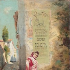 Arte: JUAN BAUTISTA GUZMÁN ORANTE (1850 GRANADA - 1898 BARCELONA). FIESTA TORERA. ÓLEO SOBRE LIENZO.