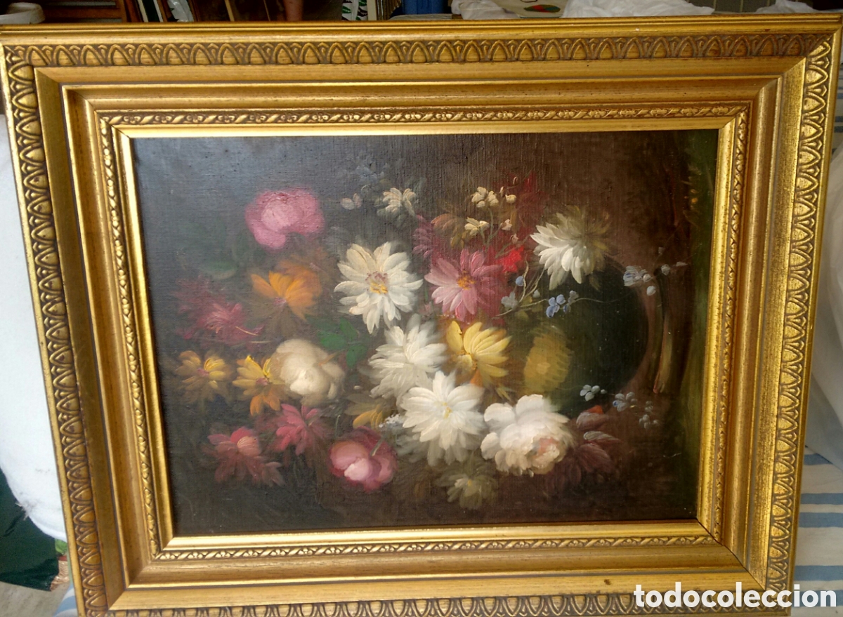 Arte: Bodeg&oacute;n con flores, a&ntilde;os 50, Altea - Foto 4