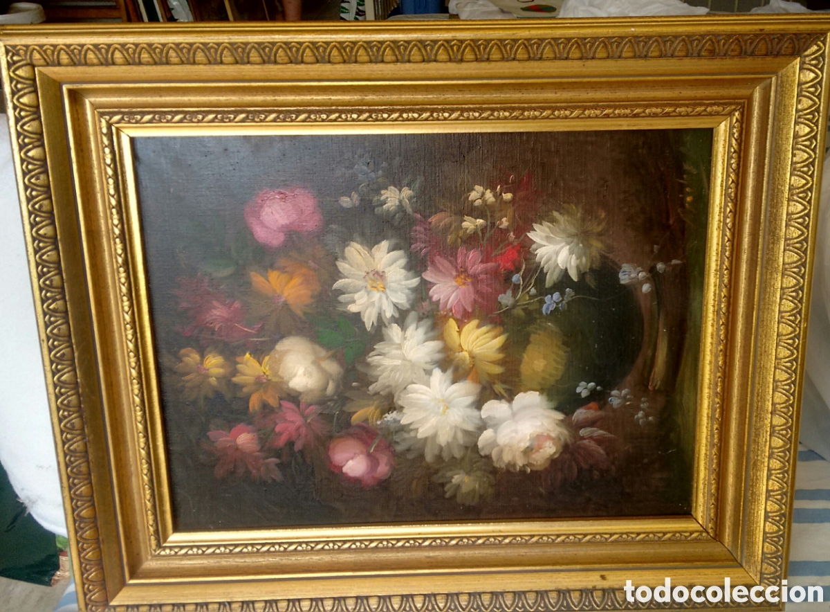 Arte: Bodeg&oacute;n con flores, a&ntilde;os 50, Altea - Foto 5