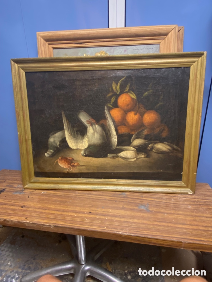 Arte: Bodeg&oacute;n de caza y frutas - Foto 1