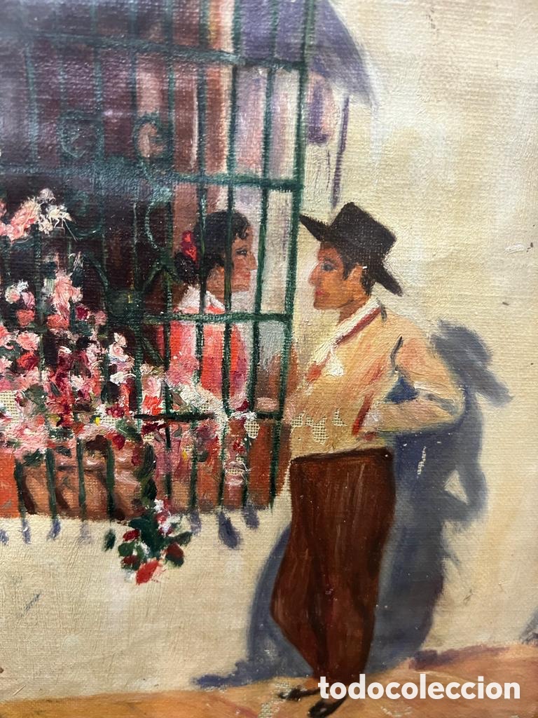 Arte: &Oacute;leo sobre lienzo firma a identificar - Foto 3