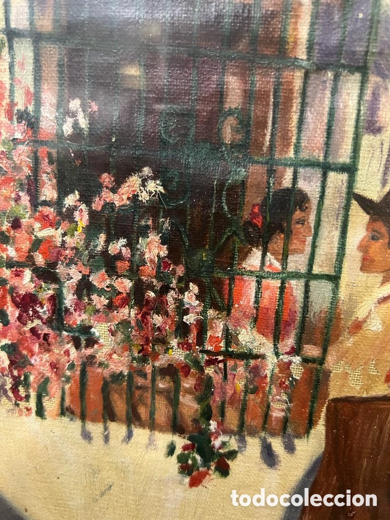 Arte: &Oacute;leo sobre lienzo firma a identificar - Foto 8