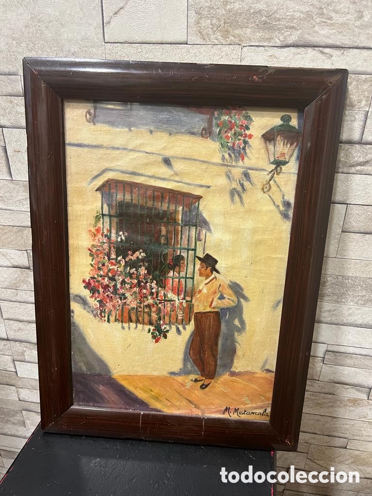Arte: &Oacute;leo sobre lienzo firma a identificar - Foto 1