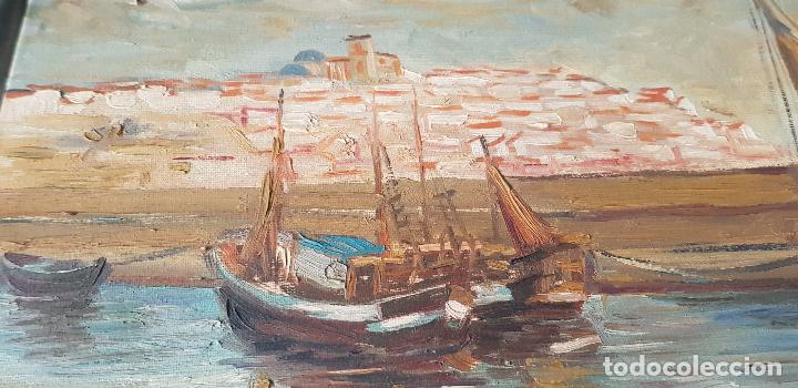 Arte: E.COLOM BARCOS EN LA PLAYA DE PUEBLO - Foto 1