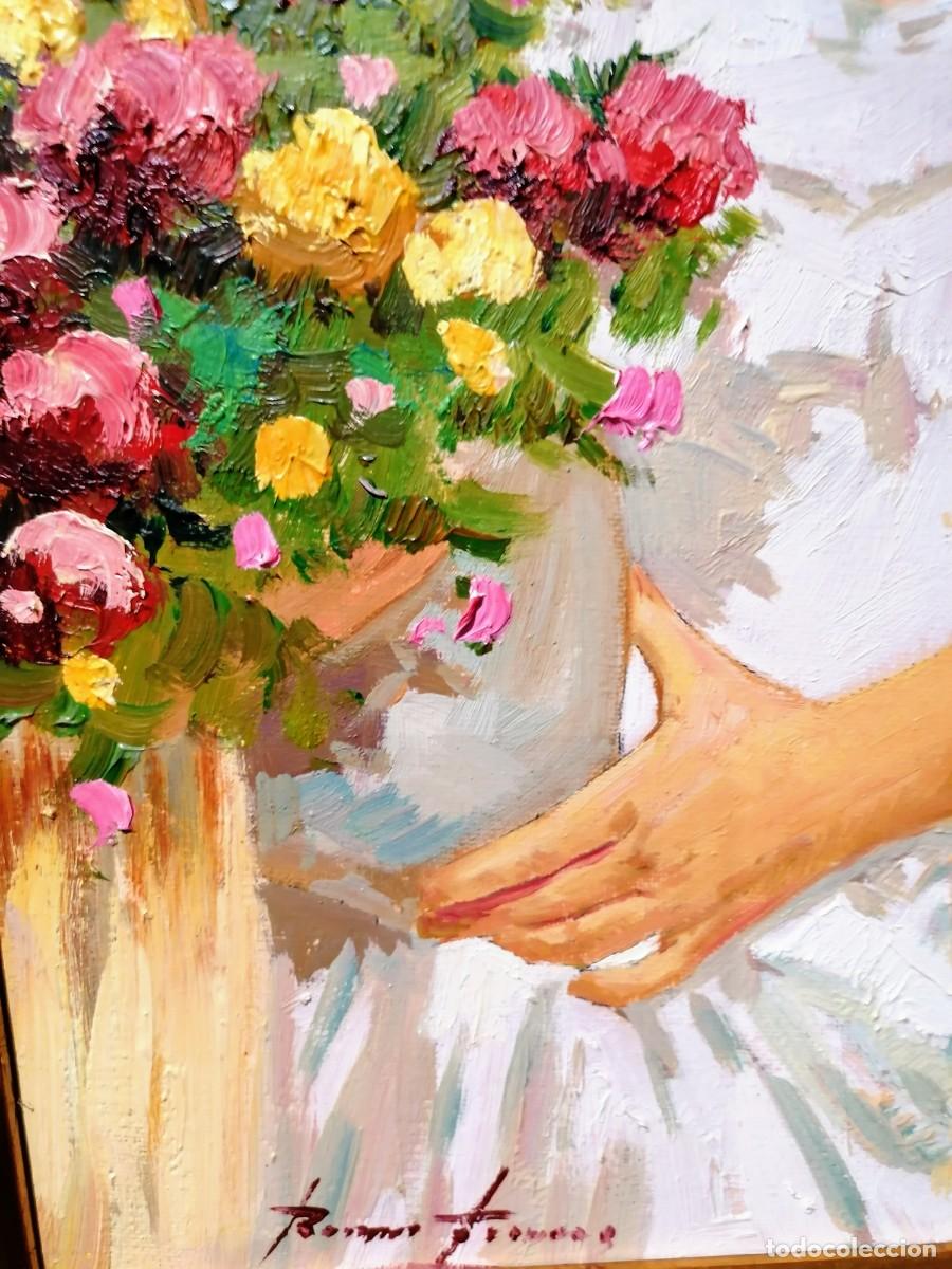Arte: Joven con flores en el jard&iacute;n - Foto 3