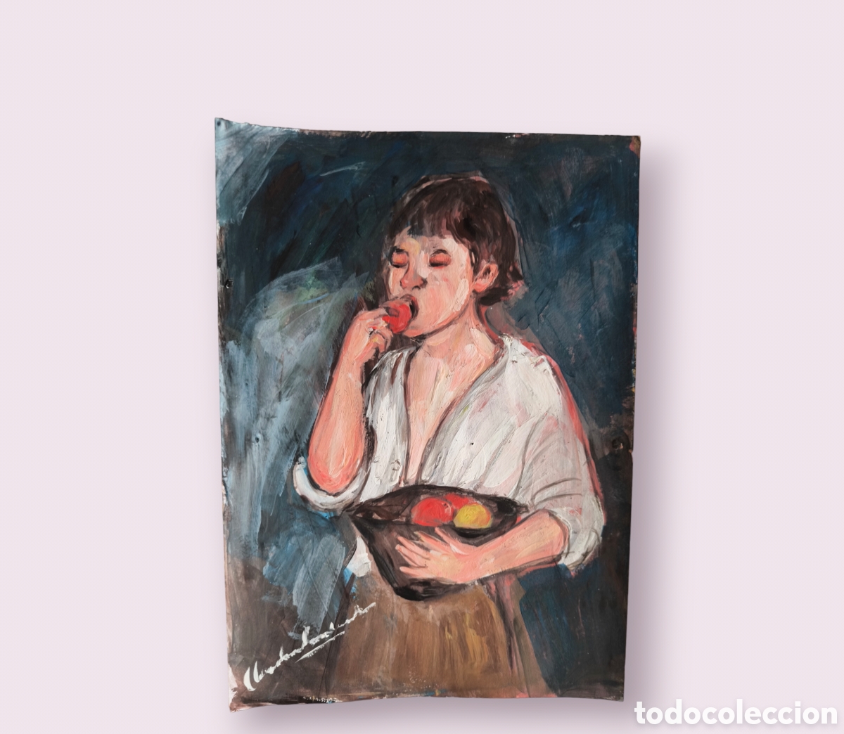 Ni&ntilde;o comiendo fruta ( original )