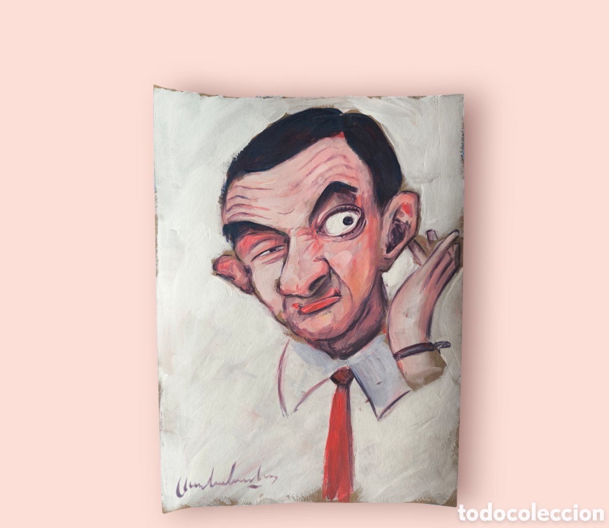 mister bean ( caricatura ) - Buy Contemporary oil paintings on todocoleccion