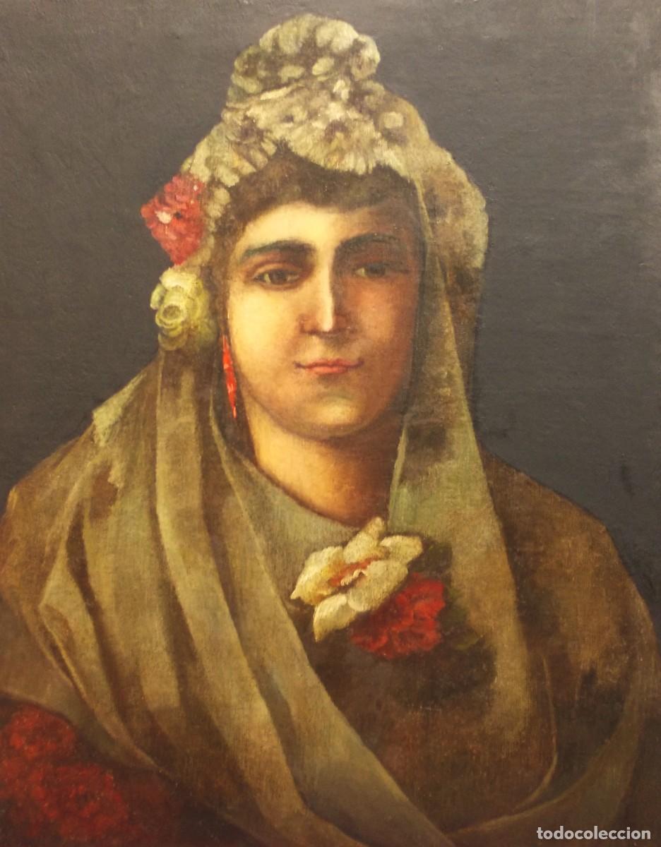 Arte: &Oacute;leo: Manola (mujer con mantilla) - Foto 1