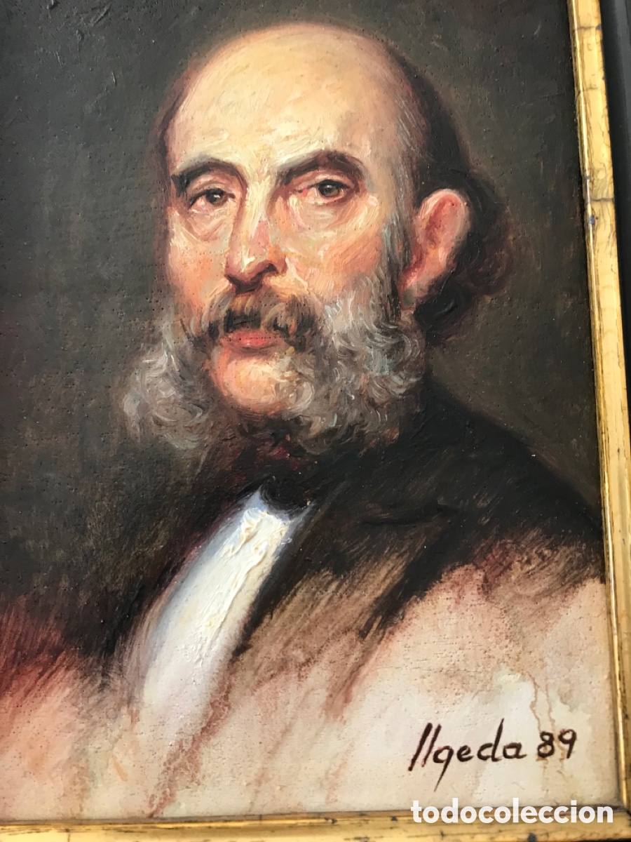 Arte: Oleo sobre madera con marco antiguo - Foto 4