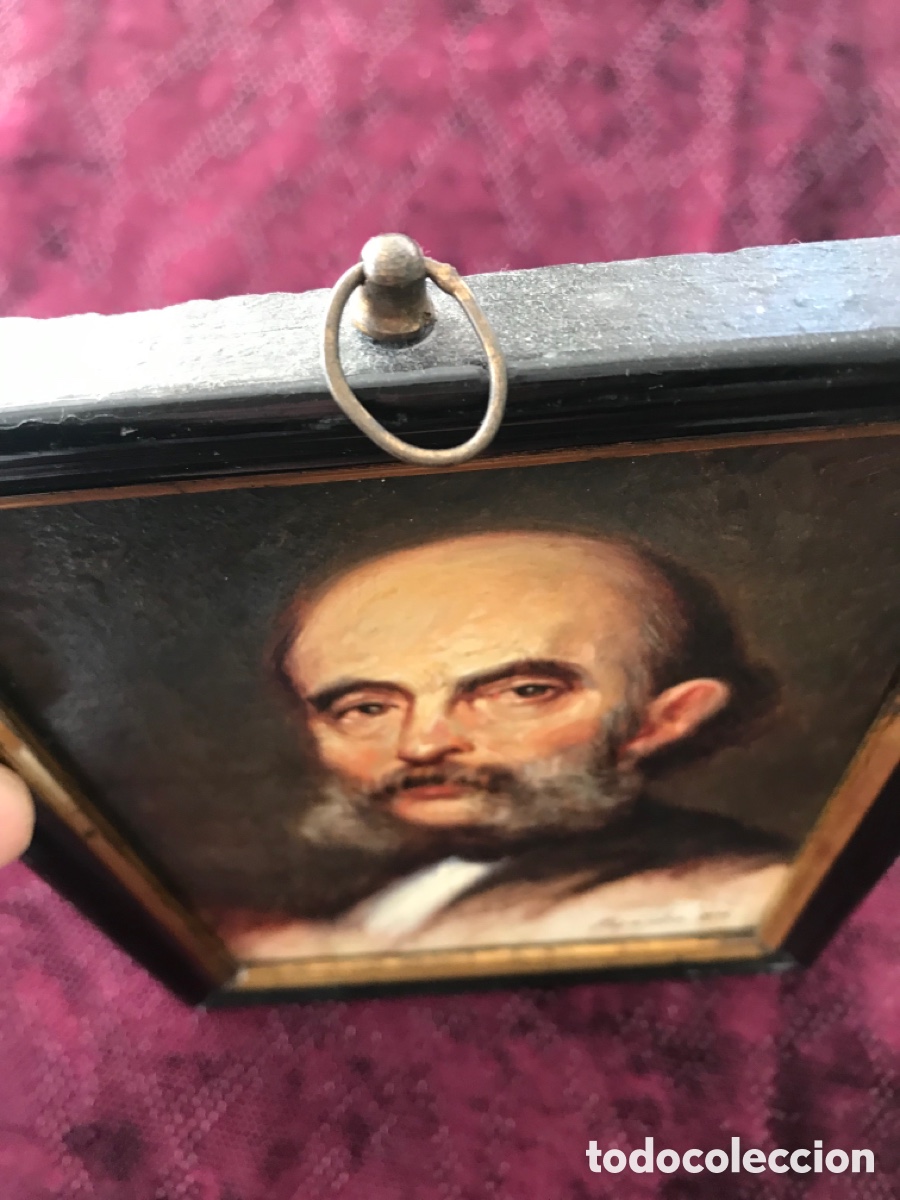 Arte: Oleo sobre madera con marco antiguo - Foto 5