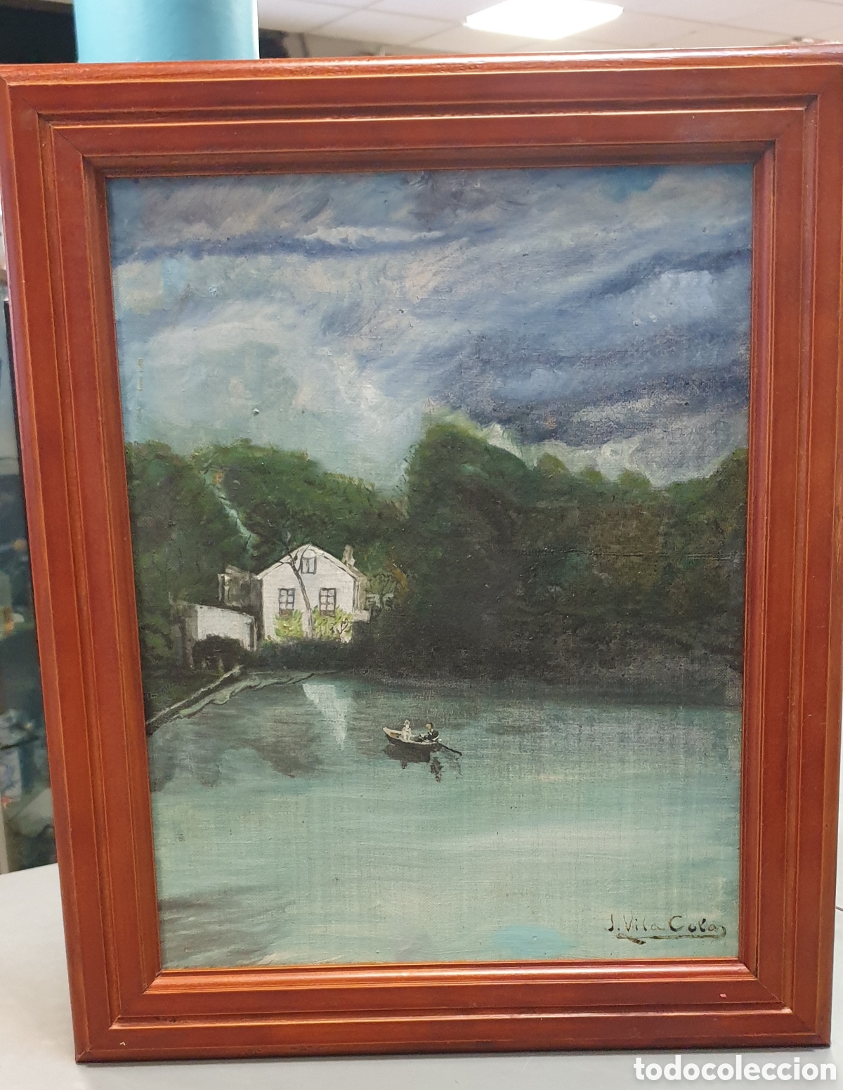 Arte: &Oacute;leo sobre lienzo J. Vila ( Ferrol) - Foto 1