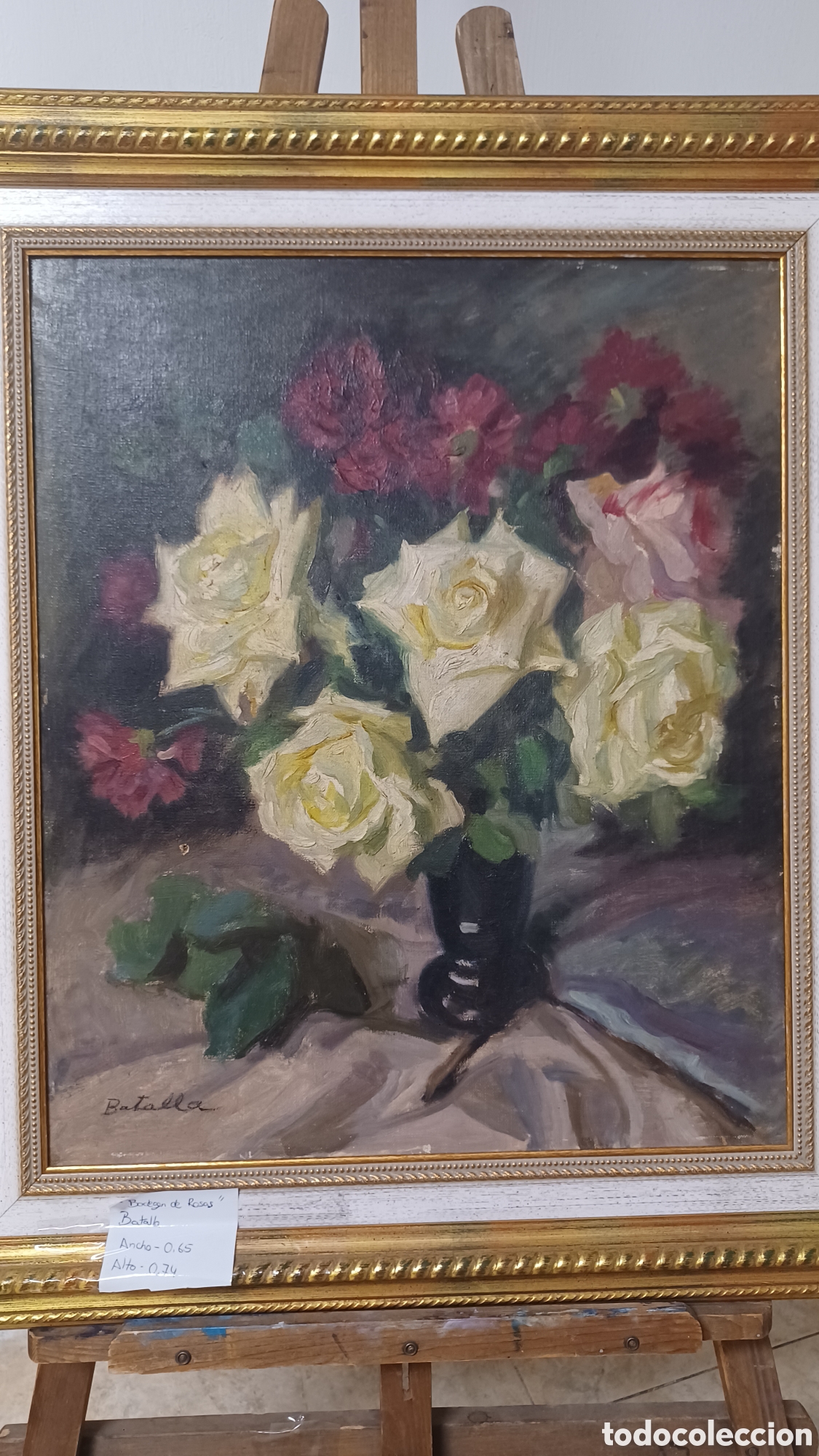 Arte: Bodeg&oacute;n de rosas del pintor pedro batalla - Foto 3
