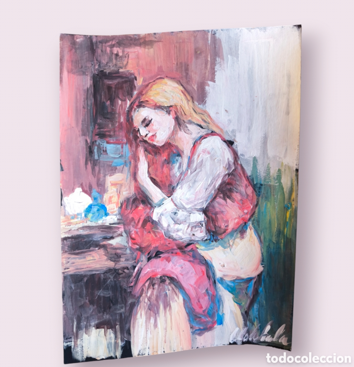 Kunst: Chica pein&aacute;ndose ( original )