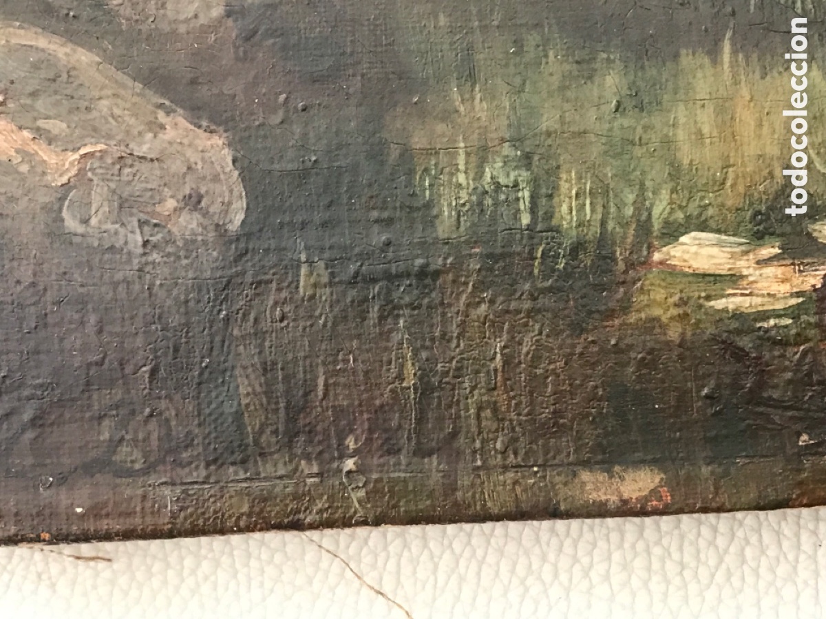Arte: Oleo sobre lienzo antiguo con marco - Foto 9