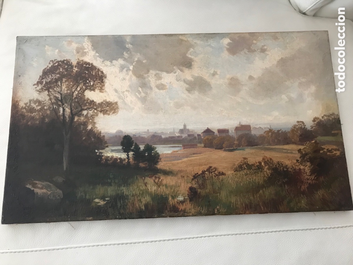 Arte: Oleo sobre lienzo antiguo con marco - Foto 12