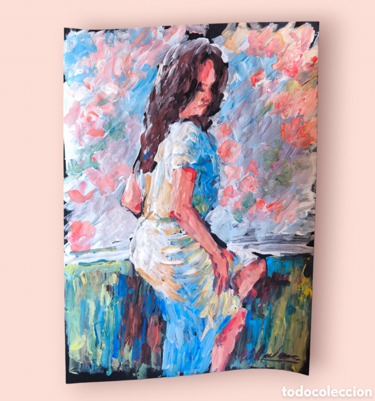 Arte: Chica sentada (original) - Foto 1