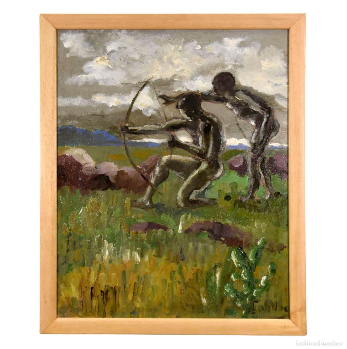 Arte: Peinture 1900 par Charles Alphonse Combes - Foto 1