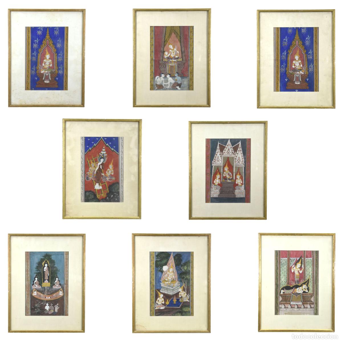 Arte: Lot de 8 peintures tha&iuml;landaises - Foto 1