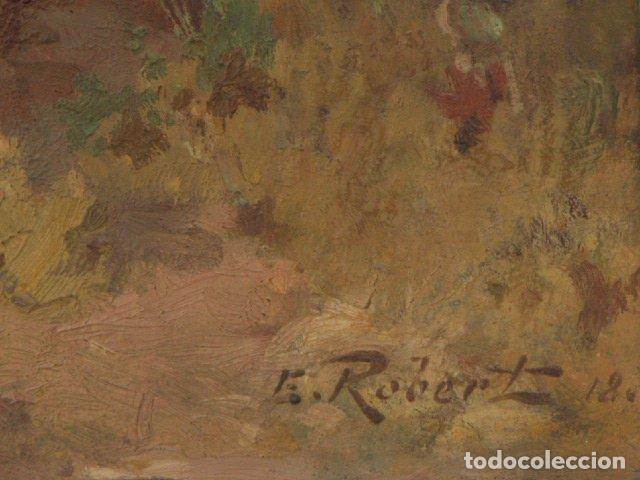 Arte: Paysage &agrave; lhuile sur panneau de E. Robert - Foto 4