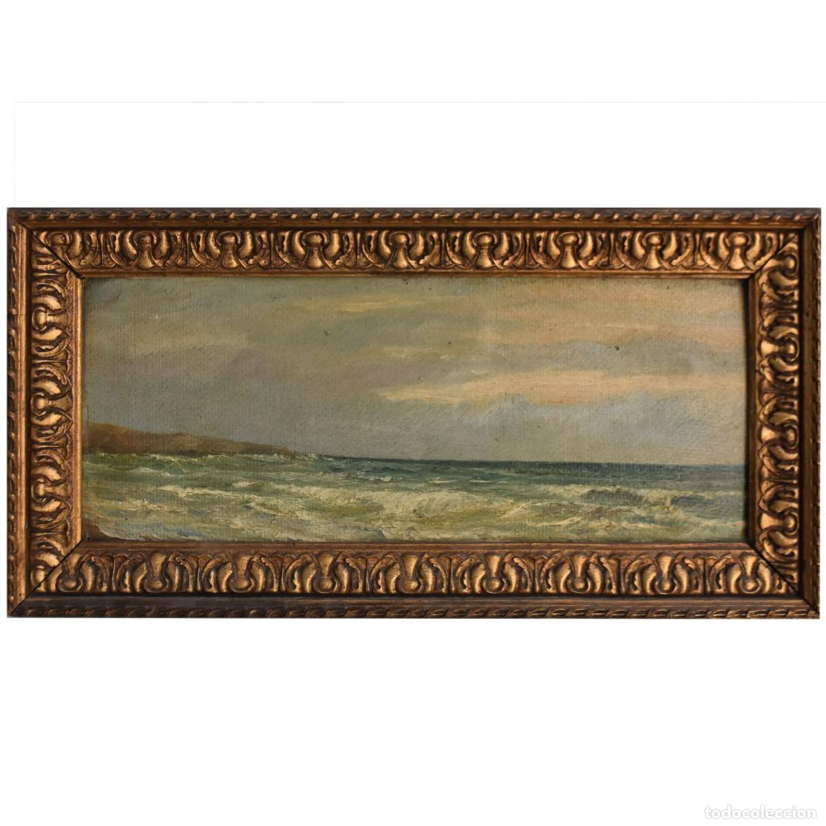 Arte: Marine &agrave; la plage non sign&eacute;e dat&eacute;e 1896 - Foto 1