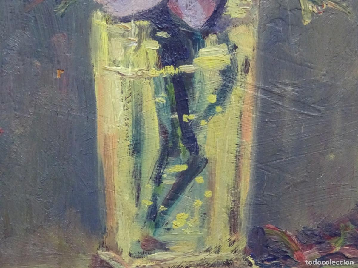 Arte: &Oacute;LEO TABLEX ANONIMO DE BUEN TRAZO. BODEGON FLOES. - Foto 8