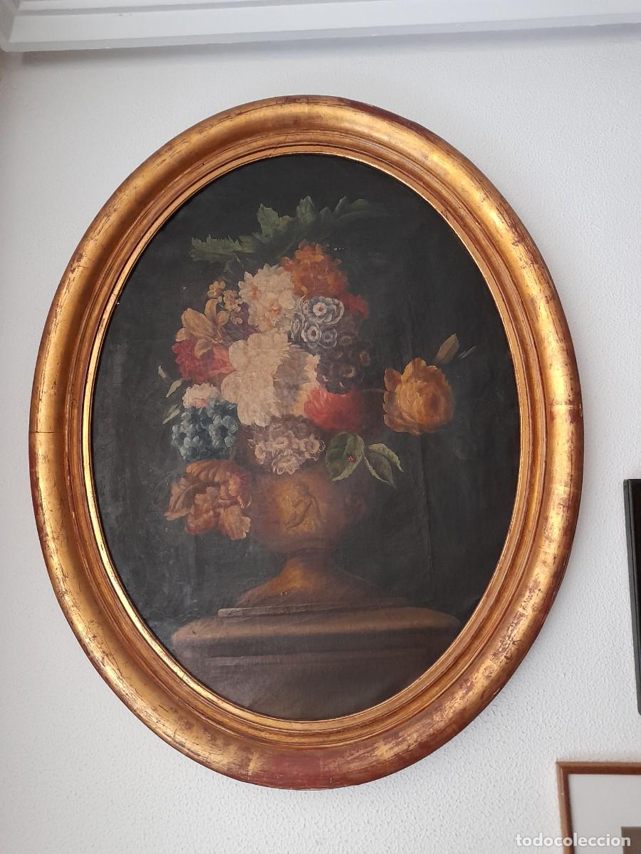 Arte: &Oacute;leo jarr&oacute;n de flores S. XIX - Foto 1