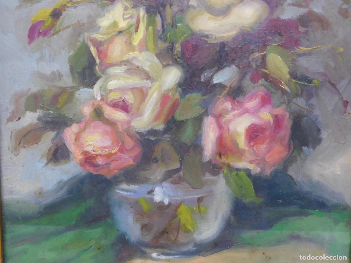 Arte: OLEO SOBRE TABLA - FLORES - Foto 5