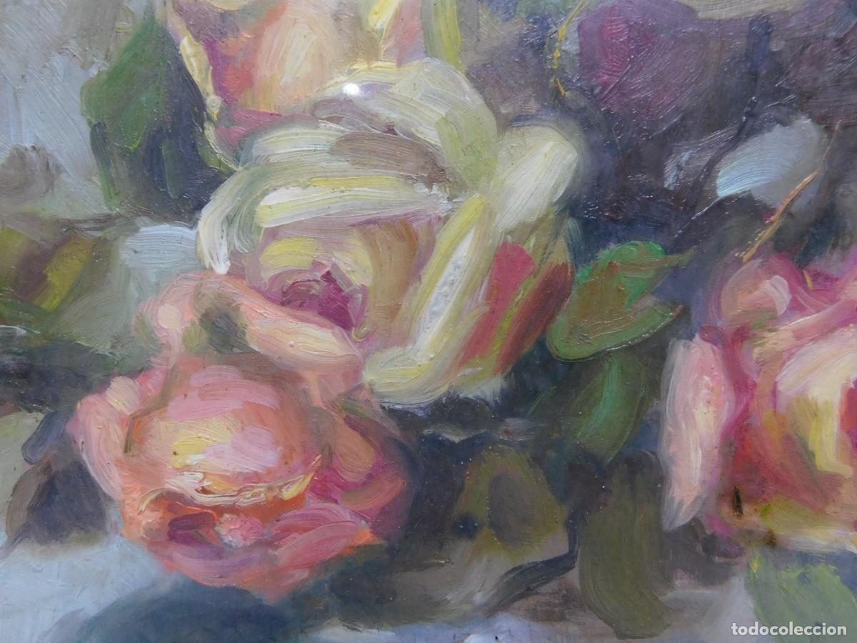 Arte: OLEO SOBRE TABLA - FLORES - Foto 6