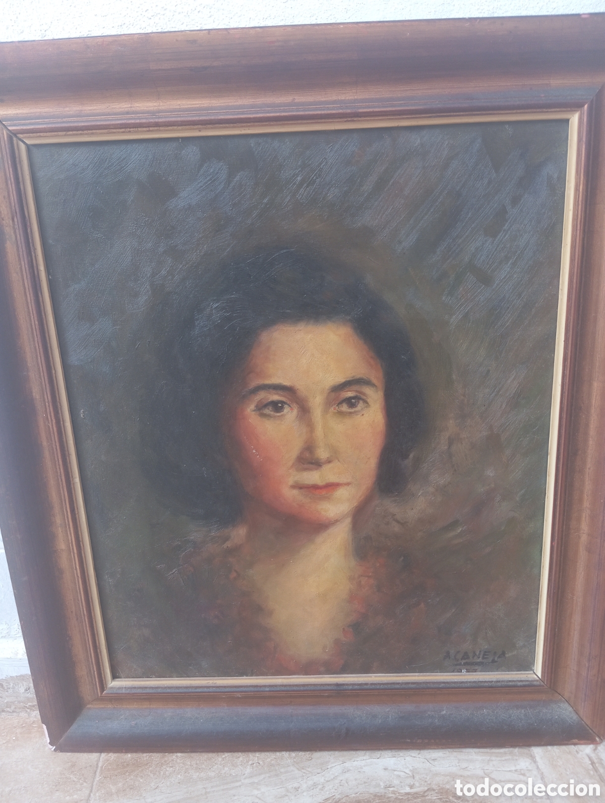 Arte: retrato antiguo de una mujer - Foto 1
