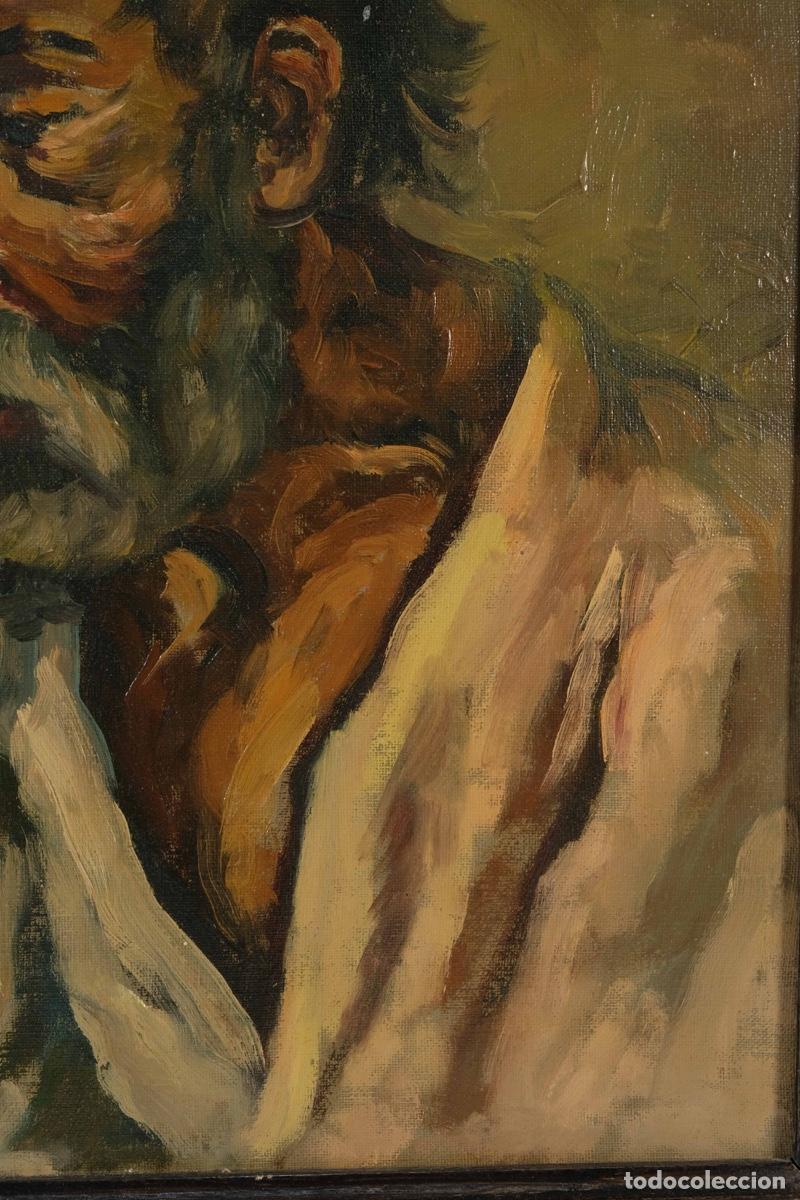 Arte: &Oacute;leo sobre lienzo pegado a t&aacute;blex Anciano - Foto 4