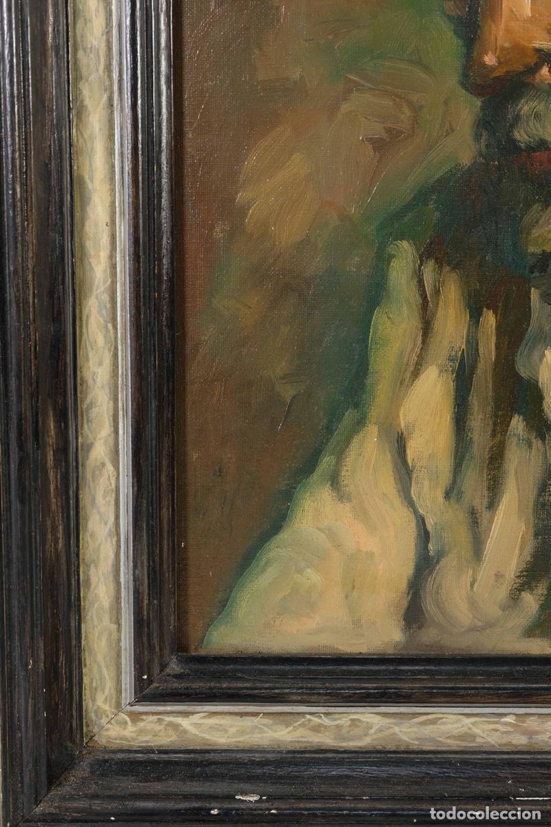 Arte: &Oacute;leo sobre lienzo pegado a t&aacute;blex Anciano - Foto 5