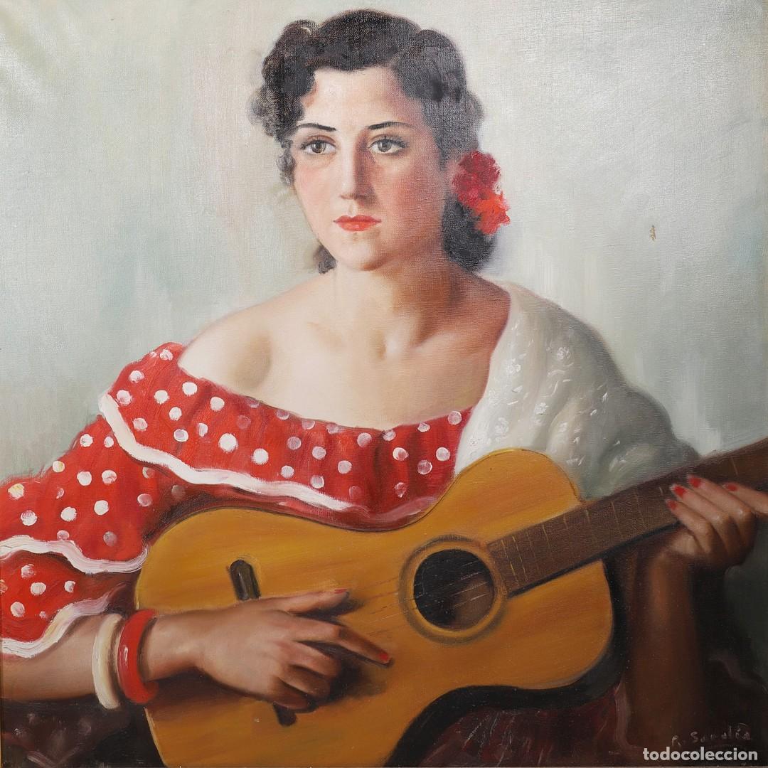 Arte: JOVEN CON GUITARRA - ILEGIBLE - Foto 1