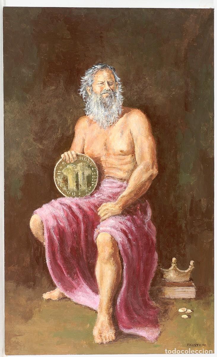 Arte: Pintura figurativa retrato anciano rey