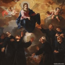 Arte: 18TH CENTURY ALTARPIECE, THE MADONNA AND THE SEVEN FOUNDERS OF THE ORDER OF THE SERVANTS OF MARY