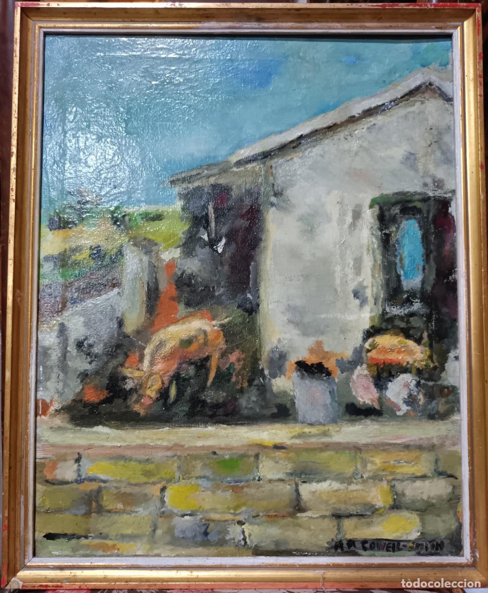 Arte: COWELL SMITH. GRANJA DE CERDOS. O/L - Foto 2