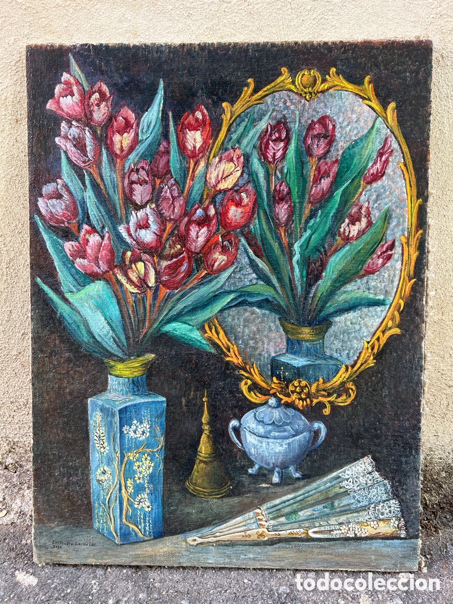 Arte: BODEG&Oacute;N FLORAL FIRMADO ENRIQUETA CARBONELL