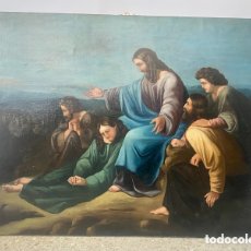 Arte: JESÚS CON LOS APOSTOLES ÓLEO SOBRE LIENZO SIGLO XIX PINTURA ANTIGUA