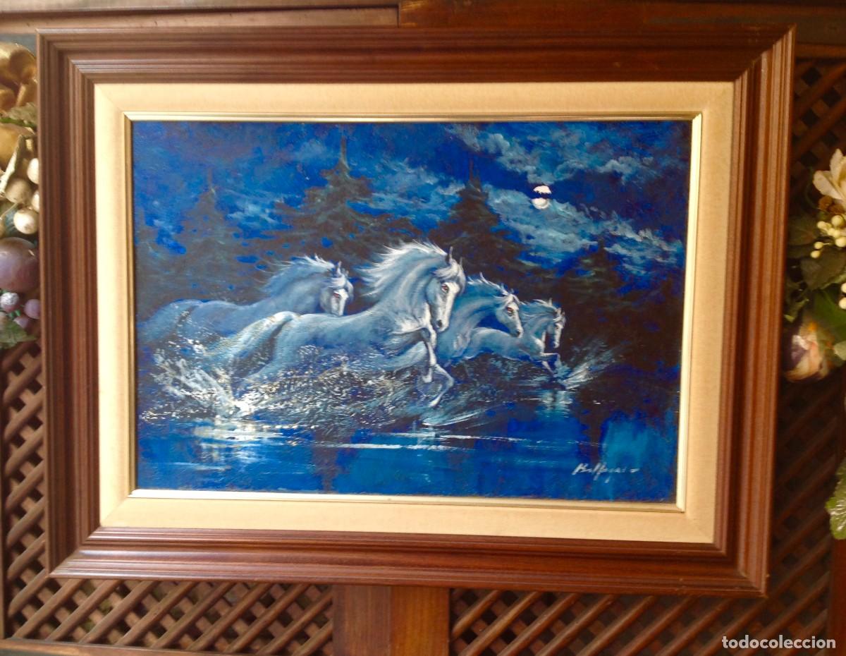 Arte: Cuadro &Oacute;leo Caballos Firmado - Foto 3