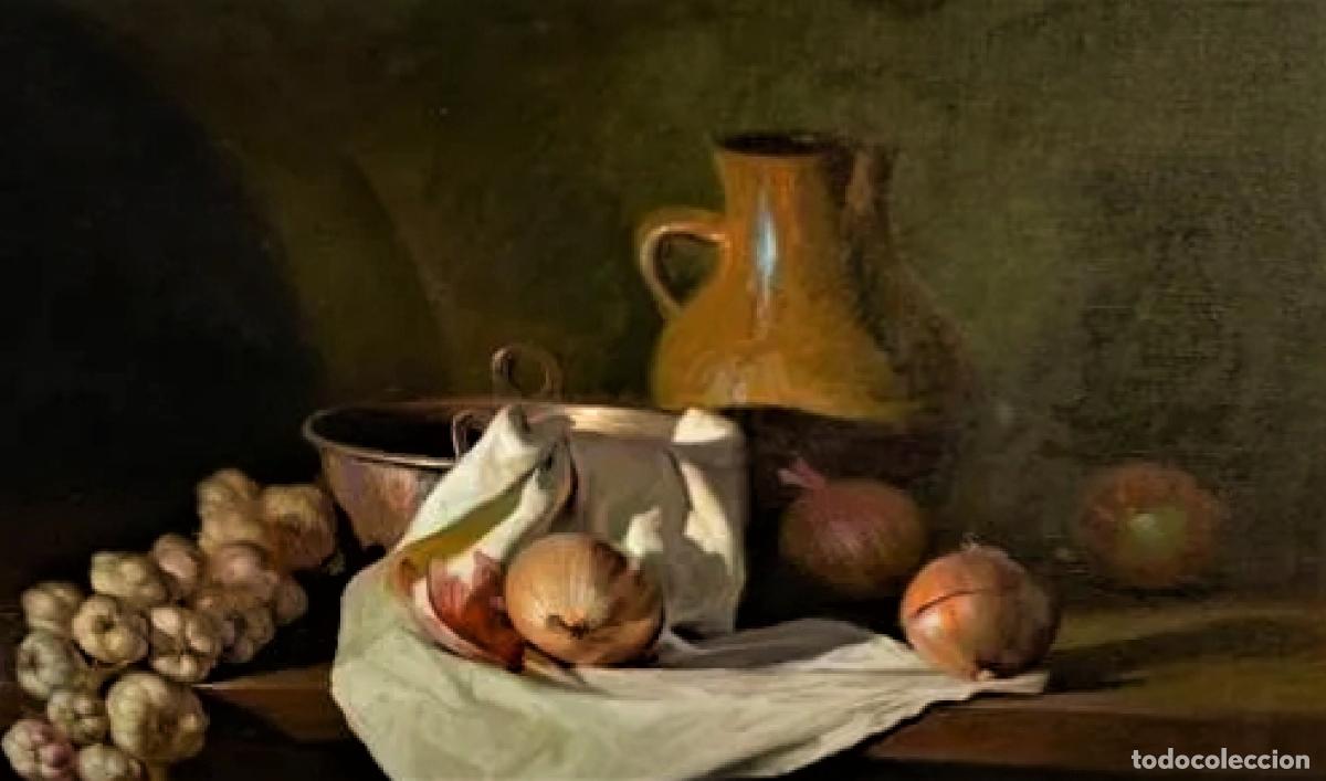 Arte: BODEGON CON AJOS CEBOLLAS Y COBRE - Foto 1