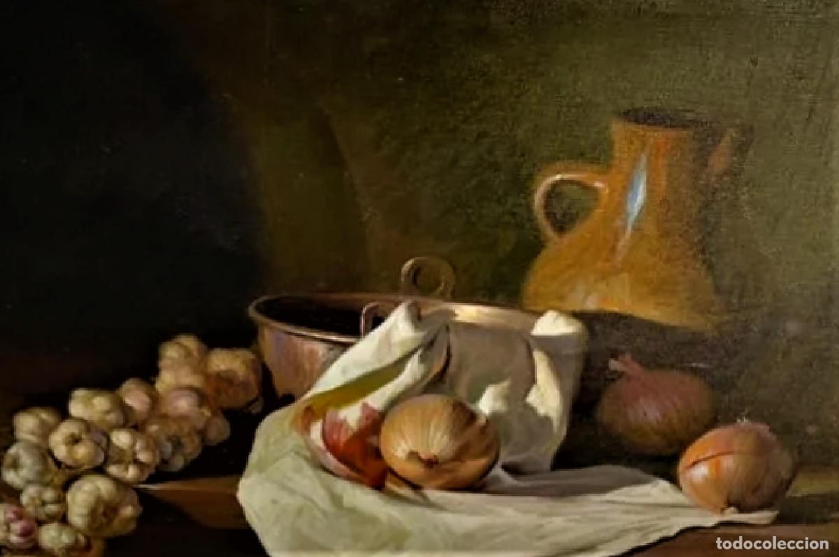 Arte: BODEGON CON AJOS CEBOLLAS Y COBRE - Foto 2