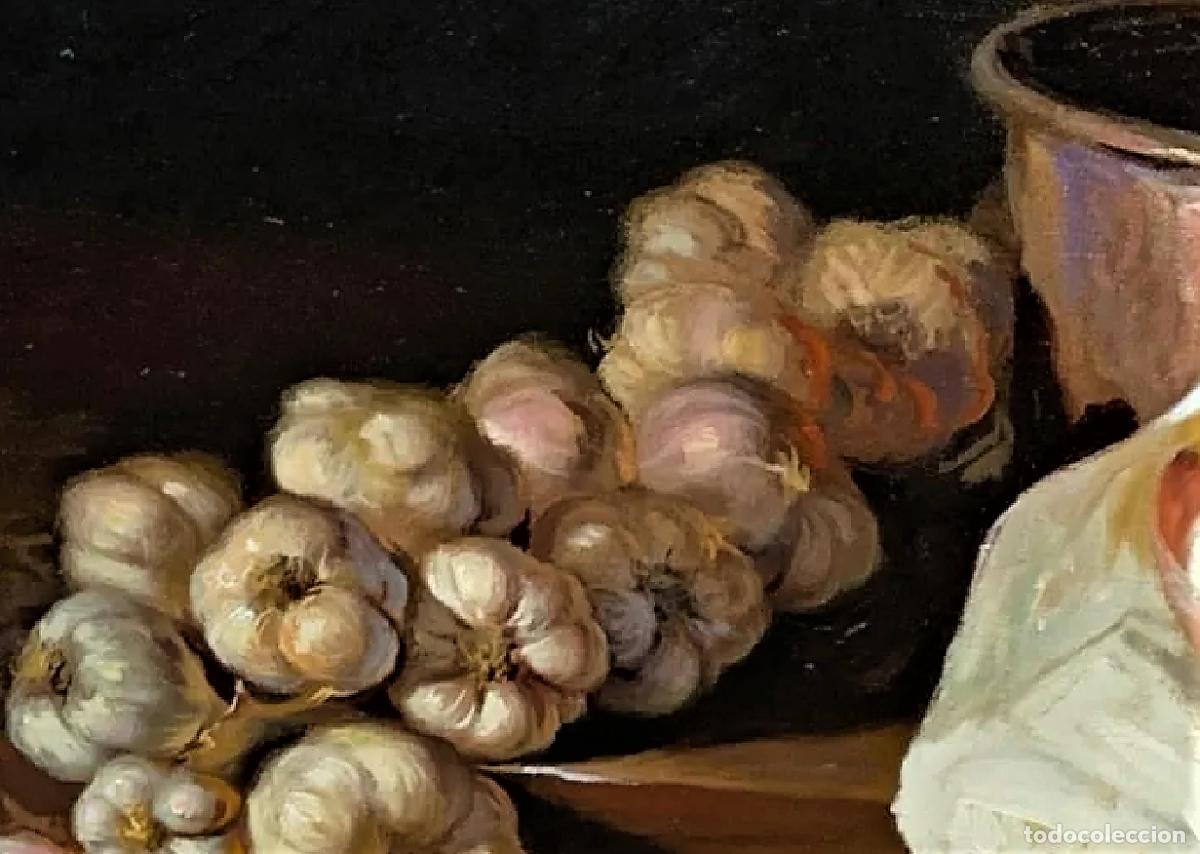 Arte: BODEGON CON AJOS CEBOLLAS Y COBRE - Foto 3