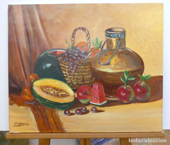 Arte: Bodeg&oacute;n al oleo de BELMAR, mide 55X46 cm - Foto 1