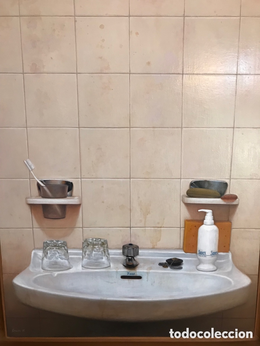 Arte: Oleo sobre madera con marco de madera tallada - Foto 4