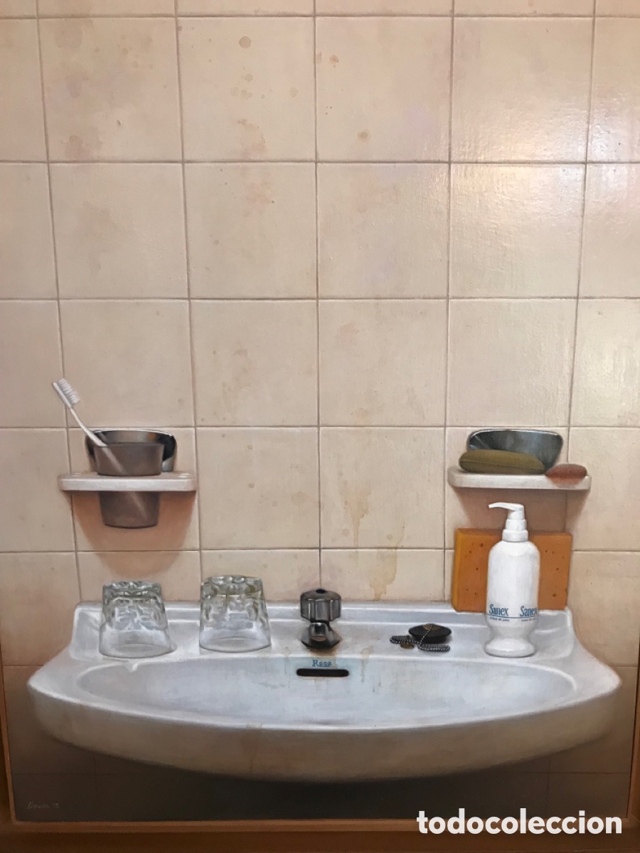 Arte: Oleo sobre madera con marco de madera tallada - Foto 5