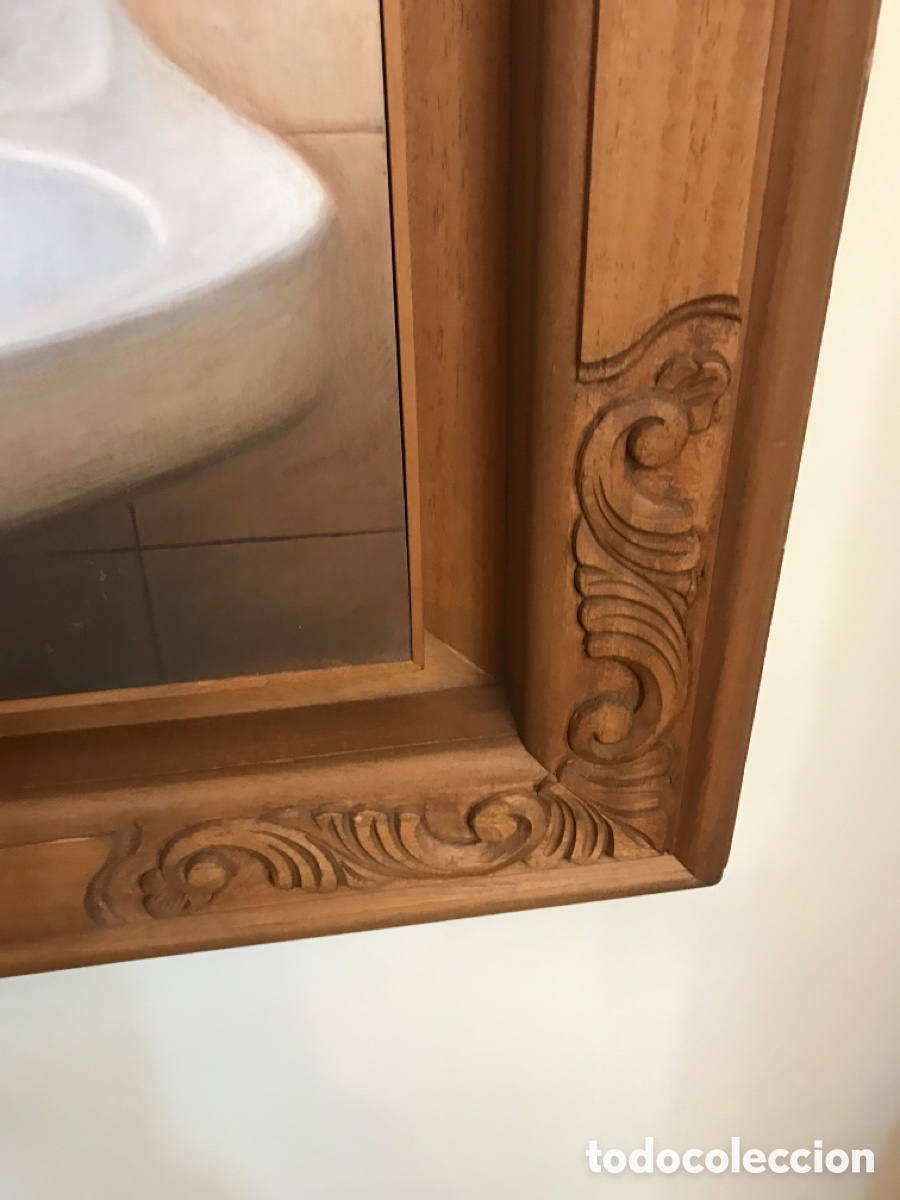 Arte: Oleo sobre madera con marco de madera tallada - Foto 12