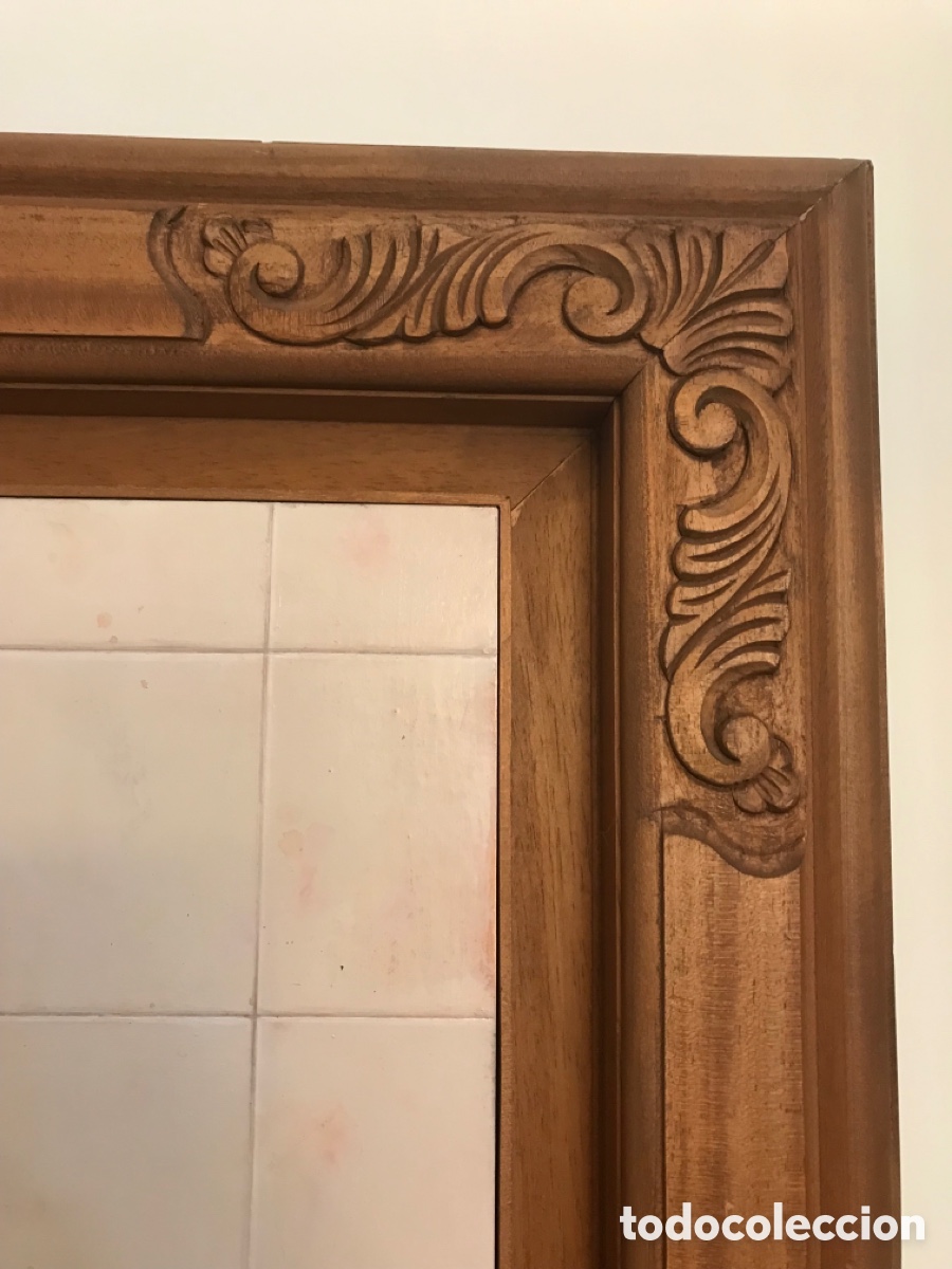 Arte: Oleo sobre madera con marco de madera tallada - Foto 13
