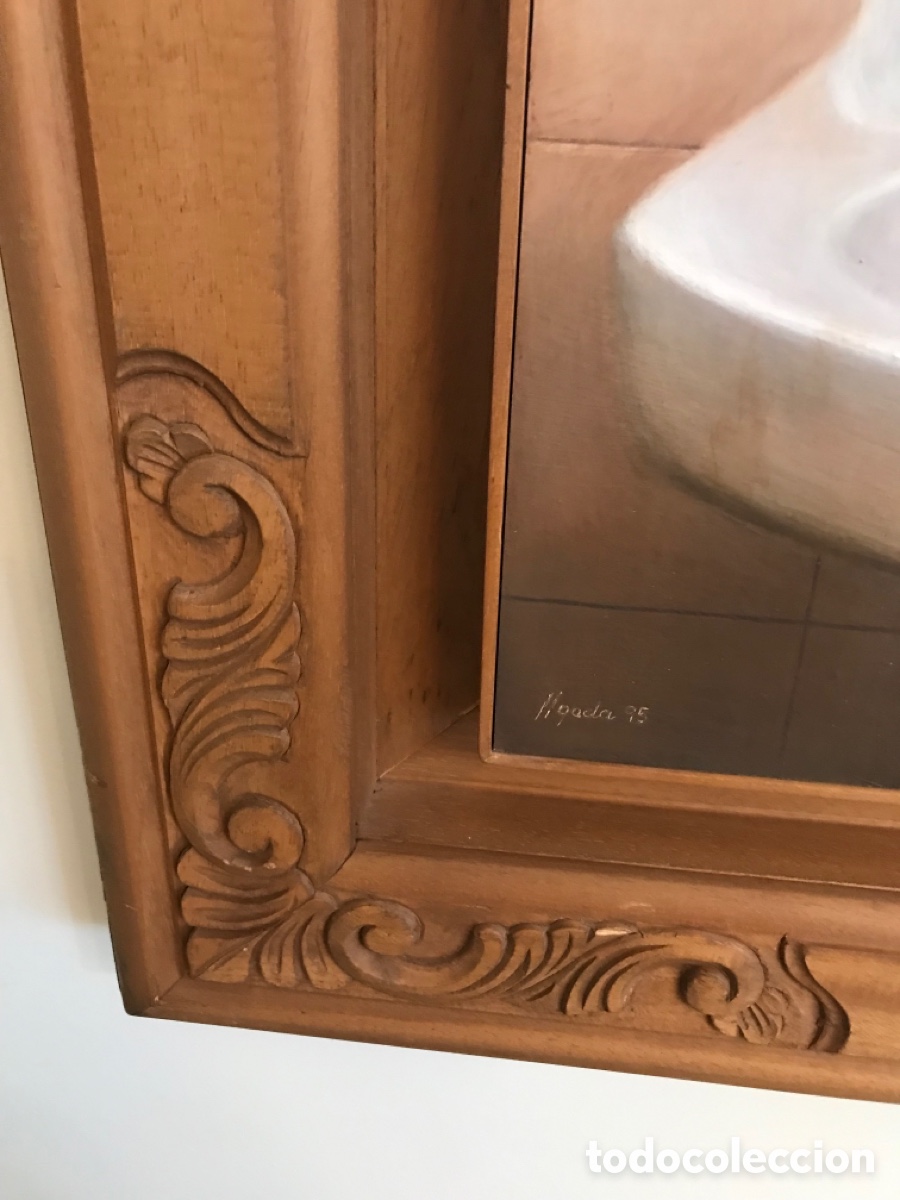 Arte: Oleo sobre madera con marco de madera tallada - Foto 15